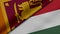 3D Rendering of two flags from Republic of Sri Lanka and Hungary