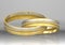 3d rendering two golden rings