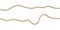 3d rendering of two lines of yellow natural rope lying on a white background in wavy form.