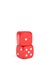 3d rendering of two red dice with white pips standing vertically on a white background.