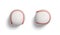 3d rendering of two white baseball in top view lying on a white background.