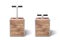 3d rendering of two wooden detonator boxes on white background.