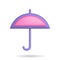 3d rendering umbrella icon. Illustration with shadow isolated on white