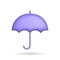 3d rendering umbrella icon. Illustration with shadow isolated on white