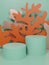 3D Rendering Underwater Theme Paper Cut Coral and Seaweed Product Display Background for Skincare, Health and Medical Products.