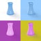 3D rendering of vases isolated on colorful sections