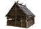 3D Rendering Viking Style Wooden Building on White