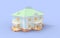 3d rendering of a villa free standing house isolated in empty space background