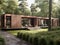 3d rendering villa modern design green land