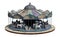 3D Rendering Vintage Carousel on White