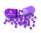 3d rendering vitamin B12 pill with granules over white