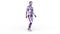 3D rendering of a walking male cyborg