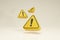 3D Rendering Warning sign and Traffic Icon Symbols Yellow Perspective Set View