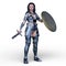 3D rendering of warrior woman