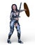 3D rendering of warrior woman