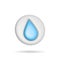 3d rendering water drop icon. Illustration with shadow isolated on white