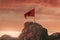 3d rendering of waving albanian flag on rocky landscape to celebrate the national holiday of 28 november