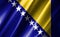 3D rendering of the waving flag Bosnia