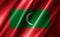 3D rendering of the waving flag Republic of Maldives