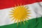 3D rendering of a waving Kurdish flag