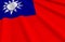 3d rendering. waving Taiwan national Flag wall background.