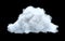 3d rendering of a white bulky cumulus cloud on a black background.