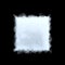 3d rendering of a white bulky cumulus cloud in shape of square on a black background.