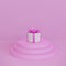 3D rendering white gift box on pink turntable