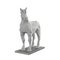 3D rendering of a white horse statue isolated on a white background