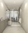 3d rendering white nice modern restroom with good decoration