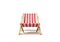 3d rendering of a white red deckchair in front view isolated on a white background.