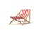 3d rendering of a white red deckchair on a white background.