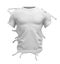 3d rendering of white T-shirt with edges melting, isolated on white background.