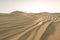 3d rendering, the wide desert, with stripes shapes