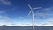 3D rendering Wind turbine on sea