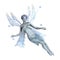 3D Rendering Winter Fairy on White