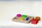 3D rendering wood toys for kids with many shape