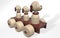 3D rendering wooden toy three dogs