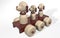 3D rendering wooden toy three dogs