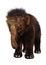 3D Rendering Woolly Mammoth Baby on White