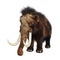 3D Rendering Woolly Mammoth on White