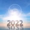 3D rendering of the year 2022 and sunrise