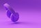 3D Rendering Yellow Headphones isolated on Purplle Background