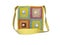 3D rendering yellow knitted bag for teenager on white background no shadow