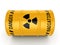 3D rendering Yellow radioactive barrel