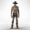 3d Rendering Zombie Costume In Western Desert Setting