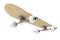 3d rendring disassembled schematic skateboard on white background