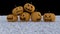 3d rendring image of pumpkin heads on white color rock garden