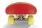 3d rendring red skateboard isolated on white background, front view