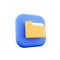 3d rener Yellow portfolio folder 3d icon. Information plastic file with documentation. Closed working data in special